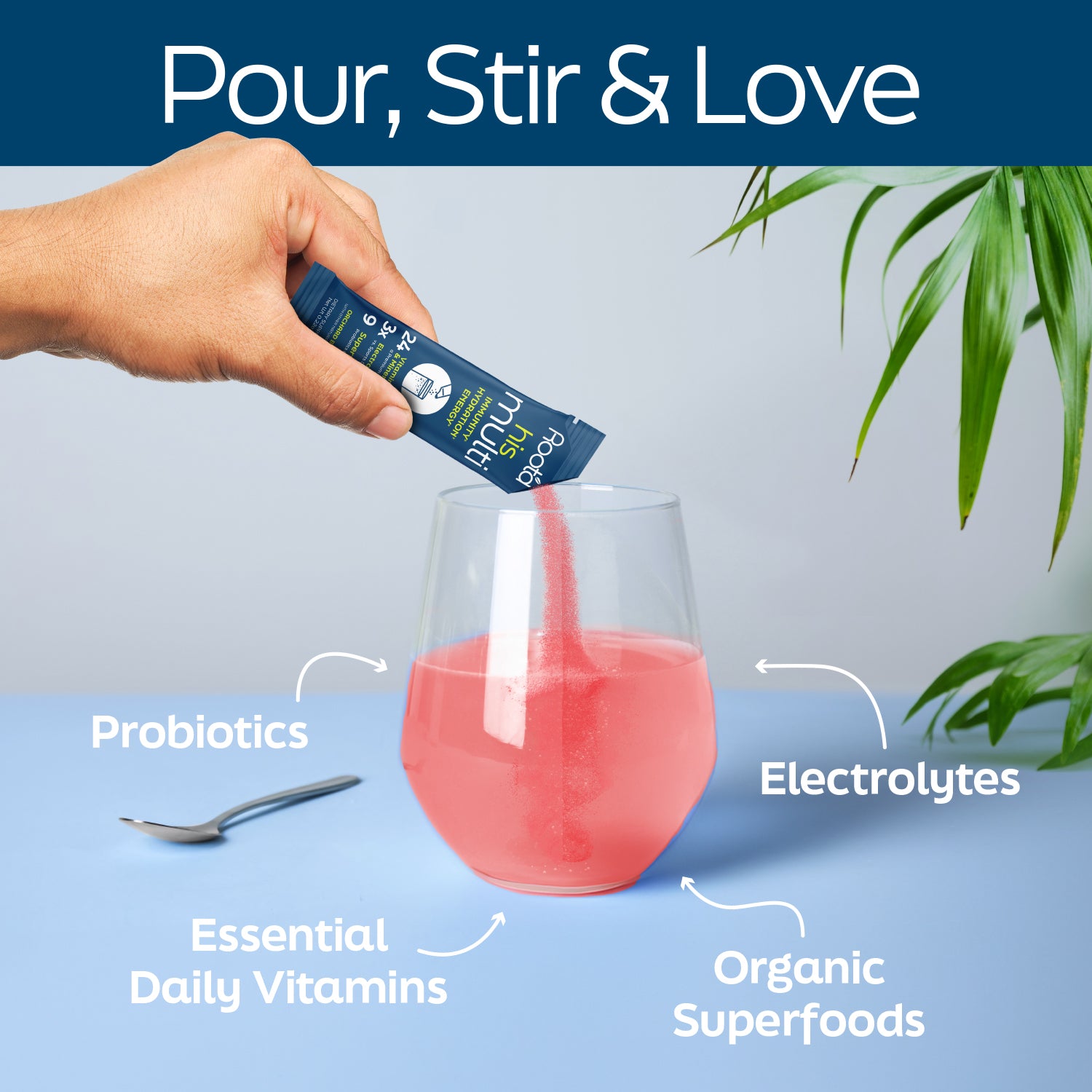 Root'd Mens Powder Multivitamin with MORE than just a handful of vitamins and minerals! Electrolytes, Probiotics, Super Greens and Beets + Essential nutrients