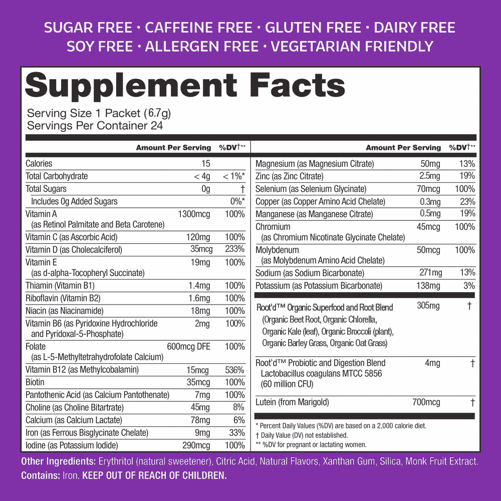 Root'd Prenatal MULTI - Nutrient Boosting Drink Mix for Mom + Baby - 24 Ct - Direct Wholesale