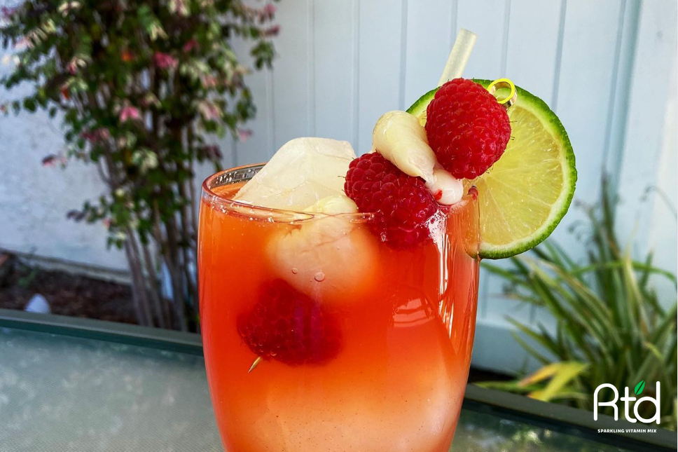 Root'd Raspberry Hydrating Mocktail by @mixshakestir