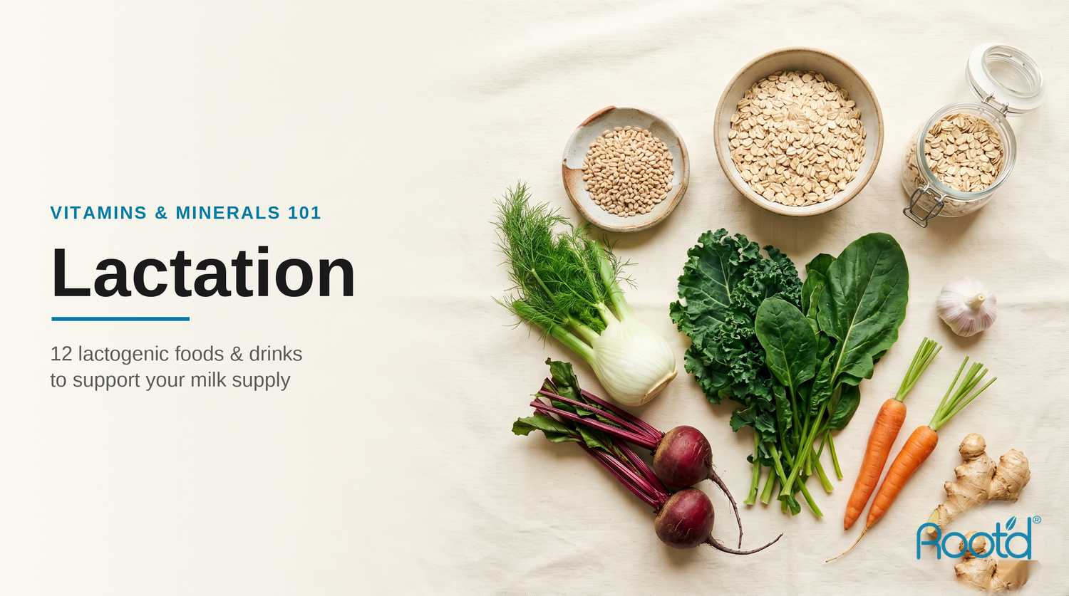 Top 12 lactogenic foods and drinks for breastfeeding moms — oats, barley, fennel, leafy greens, beets and ginger (Root'd)