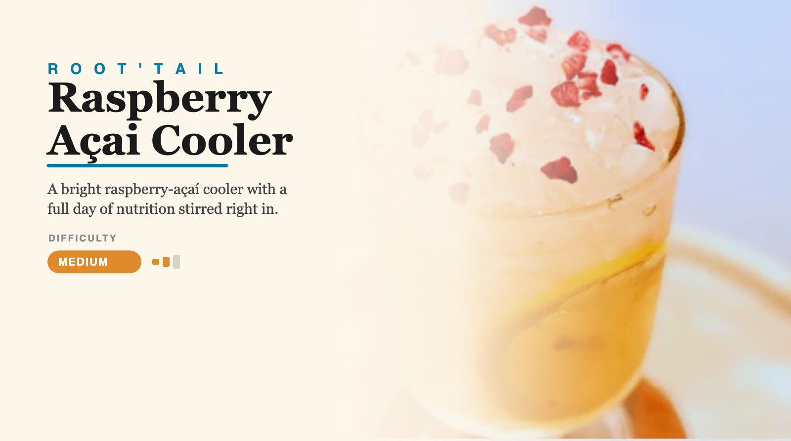 Raspberry Açai Cooler root'tail — raspberry açaí cooler cocktail with Root'd