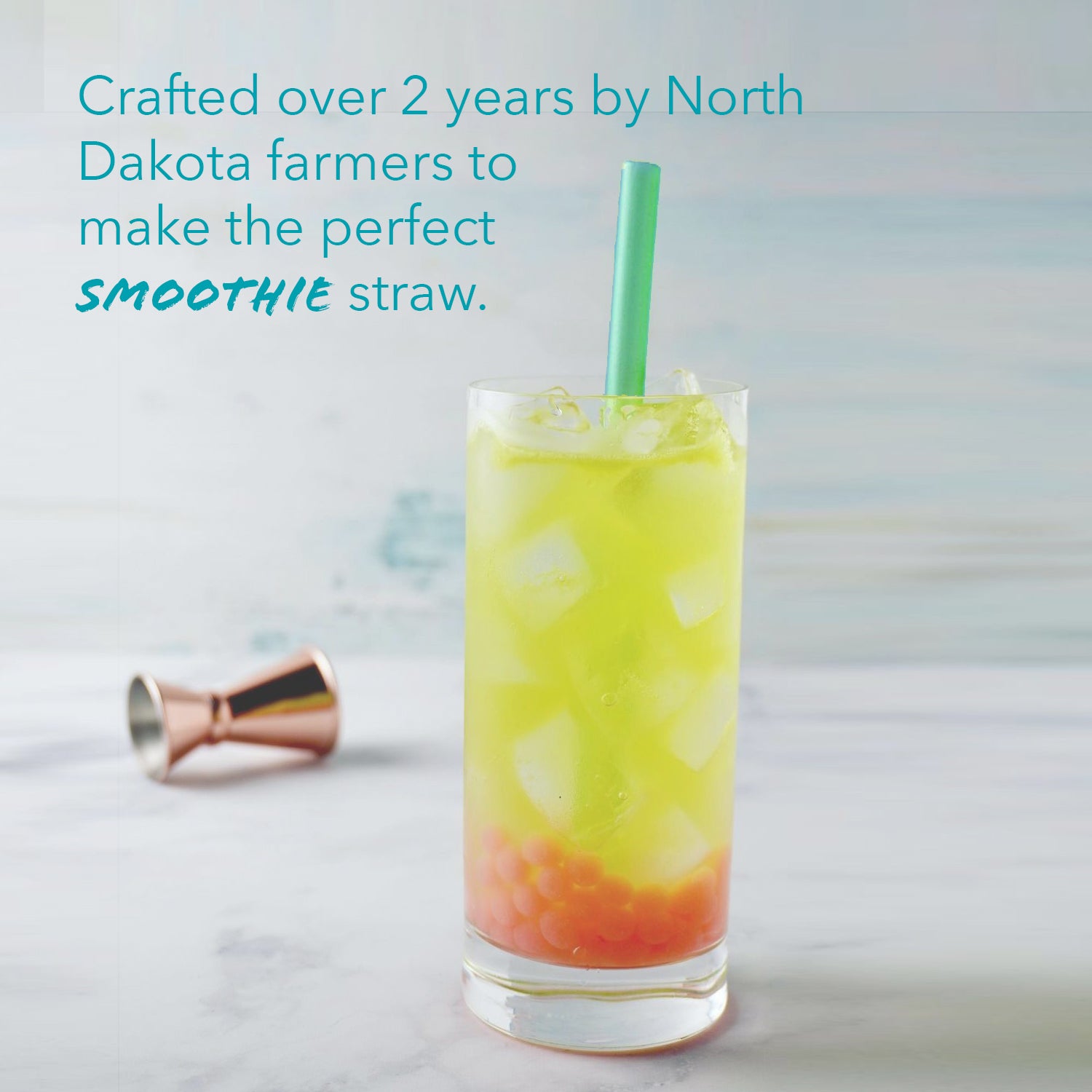 imPASTA Straws - 50 Count Smoothie Straws - blue