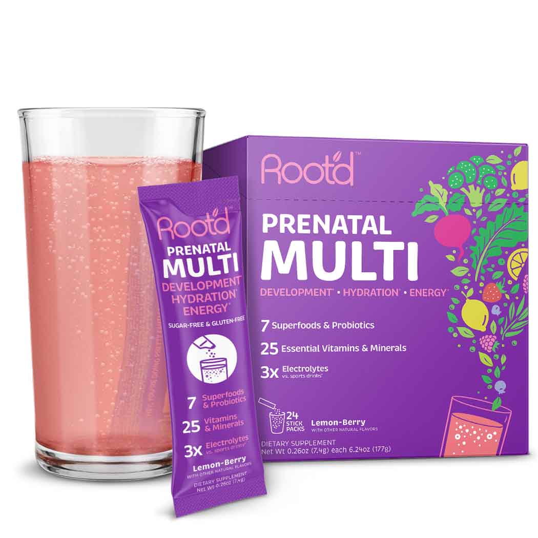 Root'd Prenatal MULTI - Nutrient Boosting Drink Mix for Mom + Baby - 24 Ct - Direct Wholesale